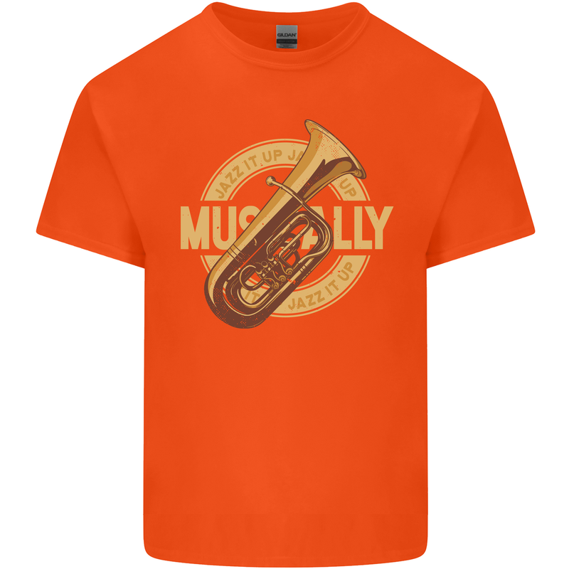 Tuba Brass Musical Instrument Jazz Kids T-Shirt Childrens Orange