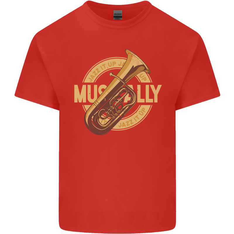Tuba Brass Musical Instrument Jazz Kids T-Shirt Childrens Red