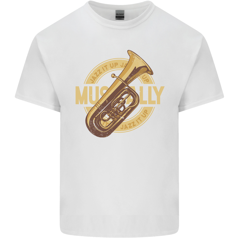 Tuba Brass Musical Instrument Jazz Kids T-Shirt Childrens White