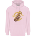 Tuba Brass Musical Instrument Jazz Mens 80% Cotton Hoodie Light Pink