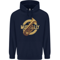 Tuba Brass Musical Instrument Jazz Mens 80% Cotton Hoodie Navy Blue