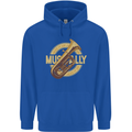 Tuba Brass Musical Instrument Jazz Mens 80% Cotton Hoodie Royal Blue