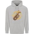 Tuba Brass Musical Instrument Jazz Mens 80% Cotton Hoodie Sports Grey