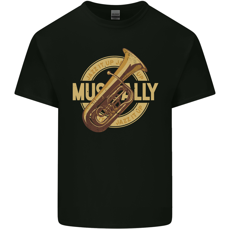 Tuba Brass Musical Instrument Jazz Mens Cotton T-Shirt Tee Top Black