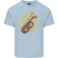 Tuba Brass Musical Instrument Jazz Mens Cotton T-Shirt Tee Top Light Blue