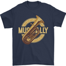 Tuba Brass Musical Instrument Jazz Mens T-Shirt 100% Cotton Navy Blue