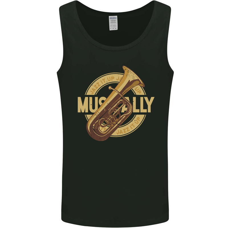 Tuba Brass Musical Instrument Jazz Mens Vest Tank Top Black