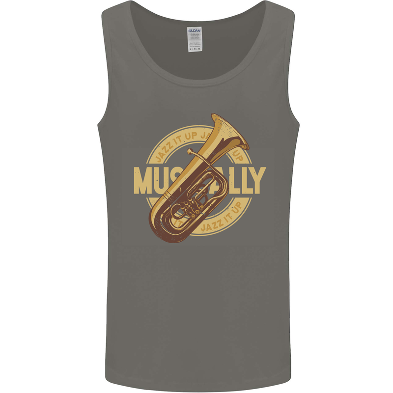 Tuba Brass Musical Instrument Jazz Mens Vest Tank Top Charcoal