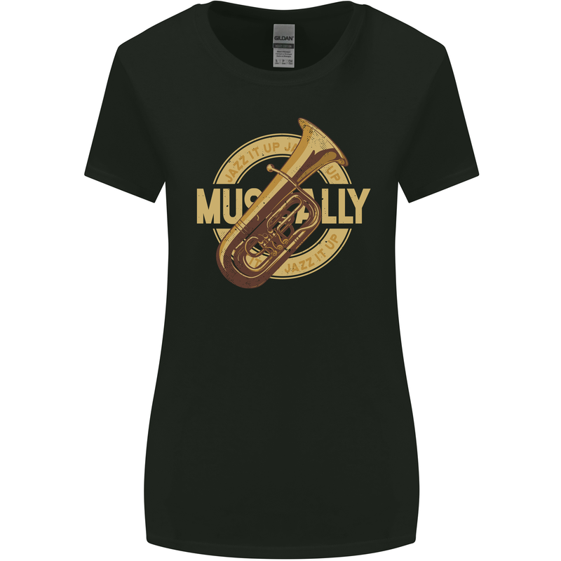 Tuba Brass Musical Instrument Jazz Womens Wider Cut T-Shirt Black