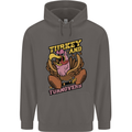 Turkey USA American Football Thanks Giving Mens 80% Cotton Hoodie Charcoal