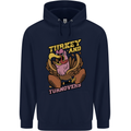 Turkey USA American Football Thanks Giving Mens 80% Cotton Hoodie Navy Blue