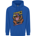 Turkey USA American Football Thanks Giving Mens 80% Cotton Hoodie Royal Blue
