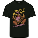 Turkey USA American Football Thanks Giving Mens Cotton T-Shirt Tee Top Black