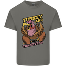 Turkey USA American Football Thanks Giving Mens Cotton T-Shirt Tee Top Charcoal