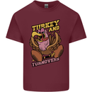 Turkey USA American Football Thanks Giving Mens Cotton T-Shirt Tee Top Maroon