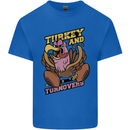 Turkey USA American Football Thanks Giving Mens Cotton T-Shirt Tee Top Royal Blue