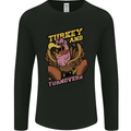 Turkey USA American Football Thanks Giving Mens Long Sleeve T-Shirt Black