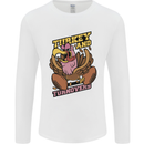 Turkey USA American Football Thanks Giving Mens Long Sleeve T-Shirt White