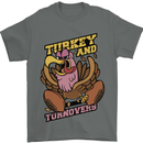 Turkey USA American Football Thanks Giving Mens T-Shirt 100% Cotton Charcoal
