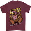Turkey USA American Football Thanks Giving Mens T-Shirt 100% Cotton Maroon