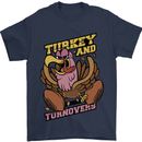 Turkey USA American Football Thanks Giving Mens T-Shirt 100% Cotton Navy Blue
