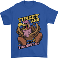 Turkey USA American Football Thanks Giving Mens T-Shirt 100% Cotton Royal Blue