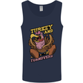 Turkey USA American Football Thanks Giving Mens Vest Tank Top Navy Blue