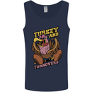 Turkey USA American Football Thanks Giving Mens Vest Tank Top Navy Blue