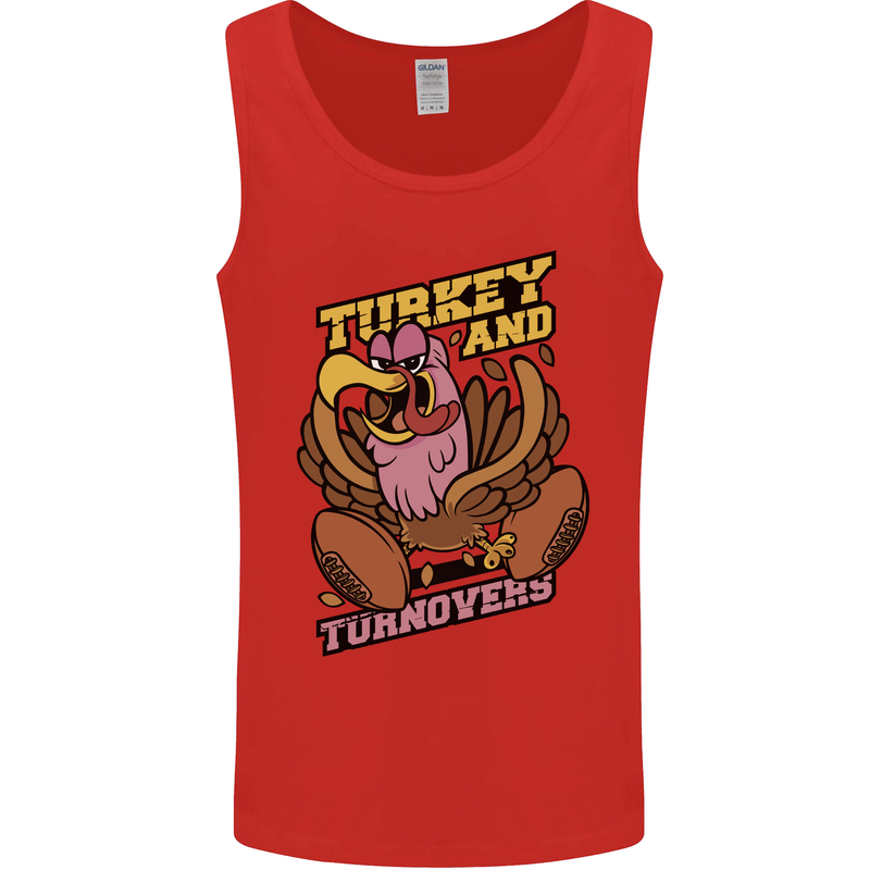 Turkey USA American Football Thanks Giving Mens Vest Tank Top Red