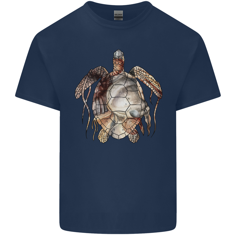 Turtle Art Kids T-Shirt Childrens Navy Blue