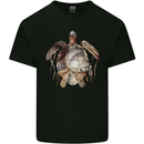 Turtle Art Mens Cotton T-Shirt Tee Top Black