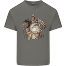 Turtle Art Mens Cotton T-Shirt Tee Top Charcoal
