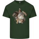 Turtle Art Mens Cotton T-Shirt Tee Top Forest Green