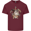 Turtle Art Mens Cotton T-Shirt Tee Top Maroon