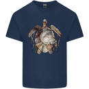 Turtle Art Mens Cotton T-Shirt Tee Top Navy Blue