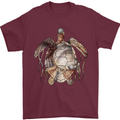 Turtle Art Mens T-Shirt 100% Cotton Maroon