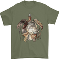 Turtle Art Mens T-Shirt 100% Cotton Military Green