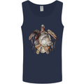 Turtle Art Mens Vest Tank Top Navy Blue