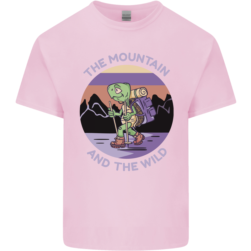 Turtle Hiking Trekking Tortoise Camping Kids T-Shirt Childrens Light Pink