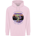 Turtle Hiking Trekking Tortoise Camping Mens 80% Cotton Hoodie Light Pink