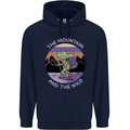 Turtle Hiking Trekking Tortoise Camping Mens 80% Cotton Hoodie Navy Blue