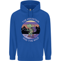 Turtle Hiking Trekking Tortoise Camping Mens 80% Cotton Hoodie Royal Blue