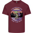 Turtle Hiking Trekking Tortoise Camping Mens Cotton T-Shirt Tee Top Maroon