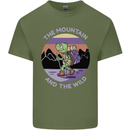 Turtle Hiking Trekking Tortoise Camping Mens Cotton T-Shirt Tee Top Military Green