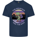 Turtle Hiking Trekking Tortoise Camping Mens Cotton T-Shirt Tee Top Navy Blue