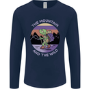Turtle Hiking Trekking Tortoise Camping Mens Long Sleeve T-Shirt Navy Blue