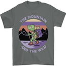 Turtle Hiking Trekking Tortoise Camping Mens T-Shirt 100% Cotton Charcoal