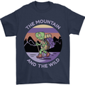 Turtle Hiking Trekking Tortoise Camping Mens T-Shirt 100% Cotton Navy Blue