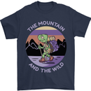Turtle Hiking Trekking Tortoise Camping Mens T-Shirt 100% Cotton Navy Blue