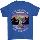 Turtle Hiking Trekking Tortoise Camping Mens T-Shirt 100% Cotton Royal Blue